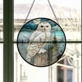 thumbnail image 3 of Stained Glass Window Hanging Snowy Owl - Stained Glass Window Hanging Snowy Owl, Festival Gift Ornament, Home Wall & Window Art, Brightens Any Space with Light, 3 of 6