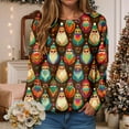 thumbnail image 2 of TTUHYWXI Women's Vintage Colorful Christmas Tree Print Sweatshirt Santa 3D Ugly Christmas Sweater for Women Gift (Brown, XXL), 2 of 6