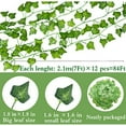 thumbnail image 3 of 24Piece Set 84ft Artificial Ivy Garland Fake Plant, Fake Ivy Leaf Green Garland Hanging Plant Vine For Aesthetic Bedroom Garden Party Wedding Wall Room Christmas Decoration, 3 of 6