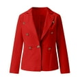 thumbnail image 4 of YYDGH Women Double Breasted Cropped Blazer Jackets Lapel Open Front Long Sleeve Business Suit Jackets with Pocket, 4 of 7