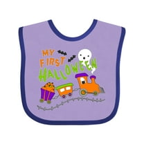 Inktastic My First Halloween- Train with Pumpkins, Bats, Cat,and Ghost Boys or Girls Baby Bib
