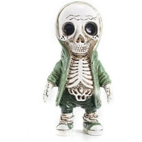 Cool Skeleton Figurines Halloween Skeleton Action Figure Cute Skull Statue Decor Dwarf Resin Crafts Collectible Home Office Decor