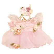 LYINGF Doll Clothes Set Compatible with 15-17cm Doll, Summer White Dress Princess Dress Outfit Set Clothing with Rose Flower Headpiece, Doll Clothe & Accessories