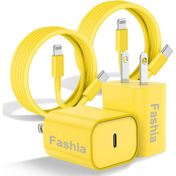 shiyou-Phone Charger Fast Charging 10FT, 2Pack USB C Charger with Long USB C to Lightning Cable 10 FT for Phone 14/13/12 Pro Max,20W USB C Charger Block and Chargeur Phone Fast Charing Cord-Yellow