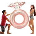 thumbnail image 7 of HEY! SPLASH Diamond Pool Float, Inflatable Ring Pool Floats for Adults, Pool Toys Bachelorette Party Decorations, Water Lounge Float for Engagement, Birthday, Beach, Lake, River, Rose Gold, 7 of 7