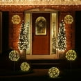 thumbnail image 4 of LIGHTSHARE 10IN 48LED Light Ball Yard Decoration Pathway Lights Sphere Light with Fold Flat Metal Frame Indoor Outdoor Waterproof Garden Lights, White Frame / Warm White Lights, 4 of 6
