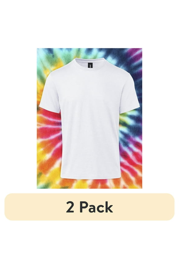 (2 pack) Gildan Adult Short Sleeve Crew T-Shirt  White Size X-Large Soft Cotton Classic Fit Blank Tee for Tie Dye & DIY Crafts