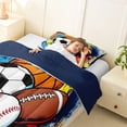 thumbnail image 4 of Erosebridal Color Splash Balls Twin Comforter Sets, Sport Bedding Set for Boys and Girls, Navy Reversible 2pcs, 1 Comforter and 1 Pillowcase, 4 of 6