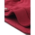 thumbnail image 5 of INSPIRE CHIC Women's Casual Faux Suede Notched Collar Button Up Cropped Jacket with Pockets Red M, 5 of 5