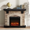 thumbnail image 2 of 45" Electric Fireplace with Faux Brick & Remote Control, Brown, Includes Mantel, 2 of 5