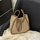 thumbnail image 5 of Bolso de mano para mujer bolso compuesto tejido ahuecado bolso de playa de Color sólido bolso de mano para mujer, 5 of 9