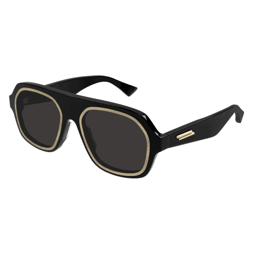 Bottega Veneta BV1217S 001 53mm Aviator Sunglasses Men's Black