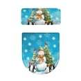thumbnail image 5 of HELLHERO Snowman Snowflake Pattern Polyester Toilet Lid Covers Set for Household, Adjustable Elastic Installation Easy to Install, Stretchy Fabric, 17"x21", 5 of 8