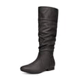 thumbnail image 1 of Botas DREAM PAIRS para mujer, altas hasta la rodilla, negras, con forro de piel sintética, talla 6.5, 1 of 6