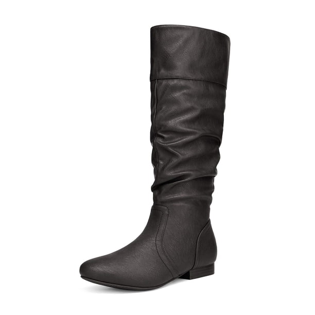 Botas DREAM PAIRS para mujer, altas hasta la rodilla, negras, con forro de piel sintética, talla 6.5