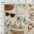 thumbnail image 2 of oneOone Cotton Flex Brown Fabric Beach Dress Material Fabric Print Fabric By The Yard 40 Inch Wide, 2 of 4