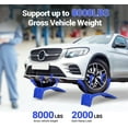 thumbnail image 3 of PIONEERWORKS 8" Lift Solid Steel Car Ramp 8000 Lbs Capacity, 2000 Lbs Per Ramps, Heavy Duty Truck Ramps for Car Repair or Vehicle Maintenance, 2 Pack Car Ramps, Blue, 3 of 9