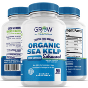 Organic Sea Kelp (Icelandic) Enhanced - Pure Healthy Thyroid Support Natural Iodine Supplement w/Organic Sea Kelp, Blue-Green Algae & Red Algae - Immune System & Metabolism Support - 90 Capsules