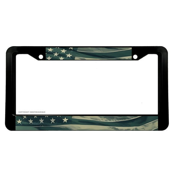 USA America World Country American Flag Wavey Subdued License Plate Frame