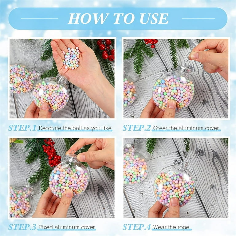 Clear Plastic Flat Disc Ornaments 3.15 Inch DIY Transparent Fillable  Ornaments Balls Christmas Hanging Ornaments Christmas Tree Decor Holiday
