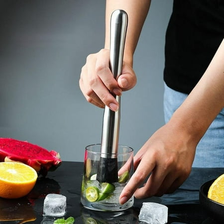 

Professional Drink Muddler Stainless Steel Cocktail Muddler Muddle & Mix for Old Fashioned & Mojitos Wine Accessories