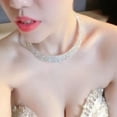 thumbnail image 4 of harmtty Elegant Rhinestone Women Collar Choker Necklace for Wedding Birthday Jewelry,2 Row Crystal, 4 of 8