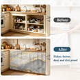 thumbnail image 4 of Marble Grey Small Sink Skirt 10"Wx11"L, Dustproof Under Sink Curtain with Self Adhesive Tape, Modern Gold Luxury Neutral Texture Cabinet Curtain Cover for Bathroom Vanity, Kitchen Storage Shelf, RV, 4 of 9