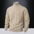 thumbnail image 2 of Men's Turtleneck Sweaters Cable Knitted Pullovers Warm Winter Sweater Tops Khaki L, 2 of 6