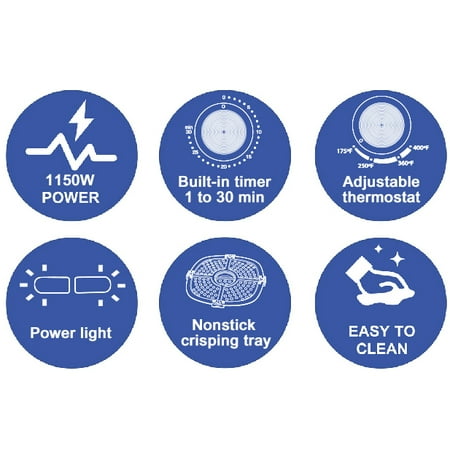 Mainstays 2.2 QT Air Fryer, Arctic White - Automatic Shutoff