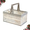 thumbnail image 5 of Kuyiluo Folding Basket 1PC Plastic Folding Shopping Basket Picnic Basket Snacks Fruit Vegetable Foldable Basket Home Storage Organizer (White and Grey), 5 of 9
