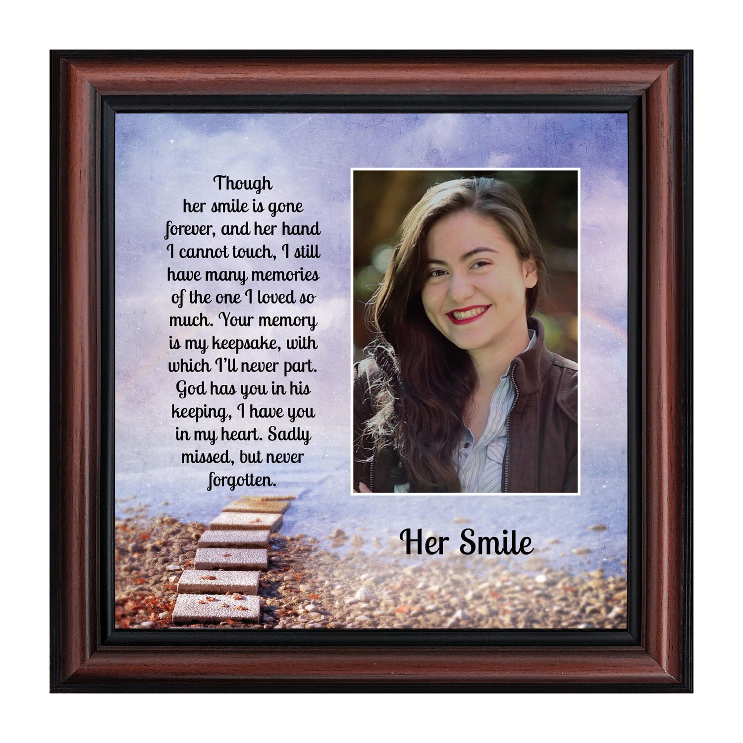 Sympathy Gifts For Loss Of Mother Condolence Gift In Loving Memory Memorial Gifts For Loss Of Wife Mom Grandma Or Sister Bereavement Gifts To Remember Her Smile Memorial Picture Frame 6434