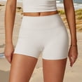 thumbnail image 3 of Women's High Waist Athletic Shorts for Yoga and Fitness- Large, Ivory, 3 of 6