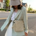 thumbnail image 6 of Straw Bags For Women, Summer Beach Straw Bags Mini Straw Handbags With Zipper Weave Handmade Crossbody Bag Shoulder Purse, Beige, 6 of 8