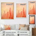 thumbnail image 4 of Designart "Pinkish Spire Urban Dreams II" Skyscrapers Floater Framed Wall Art Living Room, 4 of 5