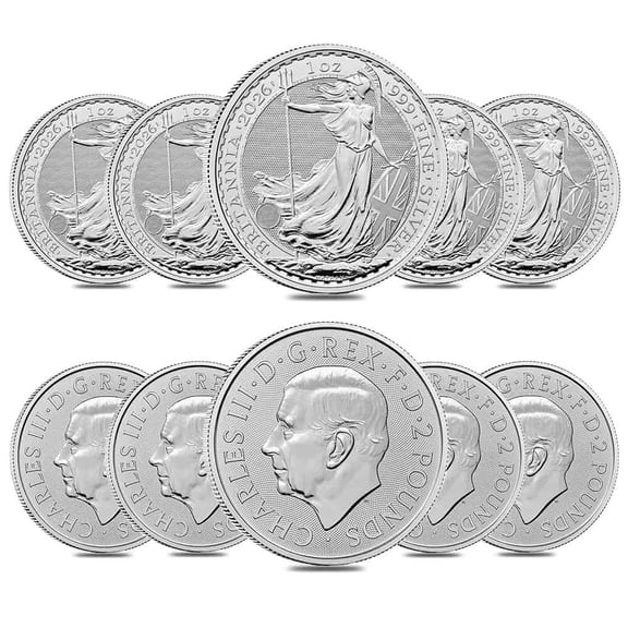 Lot of 10 - 2026 Great Britain 1 oz Silver Britannia Coin BU