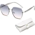 thumbnail image 4 of Muramaudi Hombre Mujer Gafas De Sol Lentes Polarizados Estilo Retro Moda Uv400 Gris Round, 4 of 8