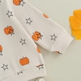 thumbnail image 6 of Douhoow Fall Baby Girl Boy Pumpkin Clothes, Long Sleeve Waffle Sweatshirt Pants, 6 of 8