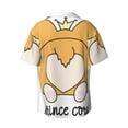 thumbnail image 2 of Daiia Prince Corgi Dog Men's Linen Shirts Short Sleeve Casual Shirts Button Down Shirt for Men Beach Summer Wedding Shirt-Medium, 2 of 7