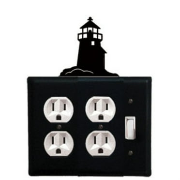 Lighthouse - Double Outlet and Single Switch Cover