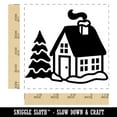 thumbnail image 2 of Christmas Winter House Square Rubber Stamp Stamping Scrapbooking Crafting - Small 1.25in, 2 of 7