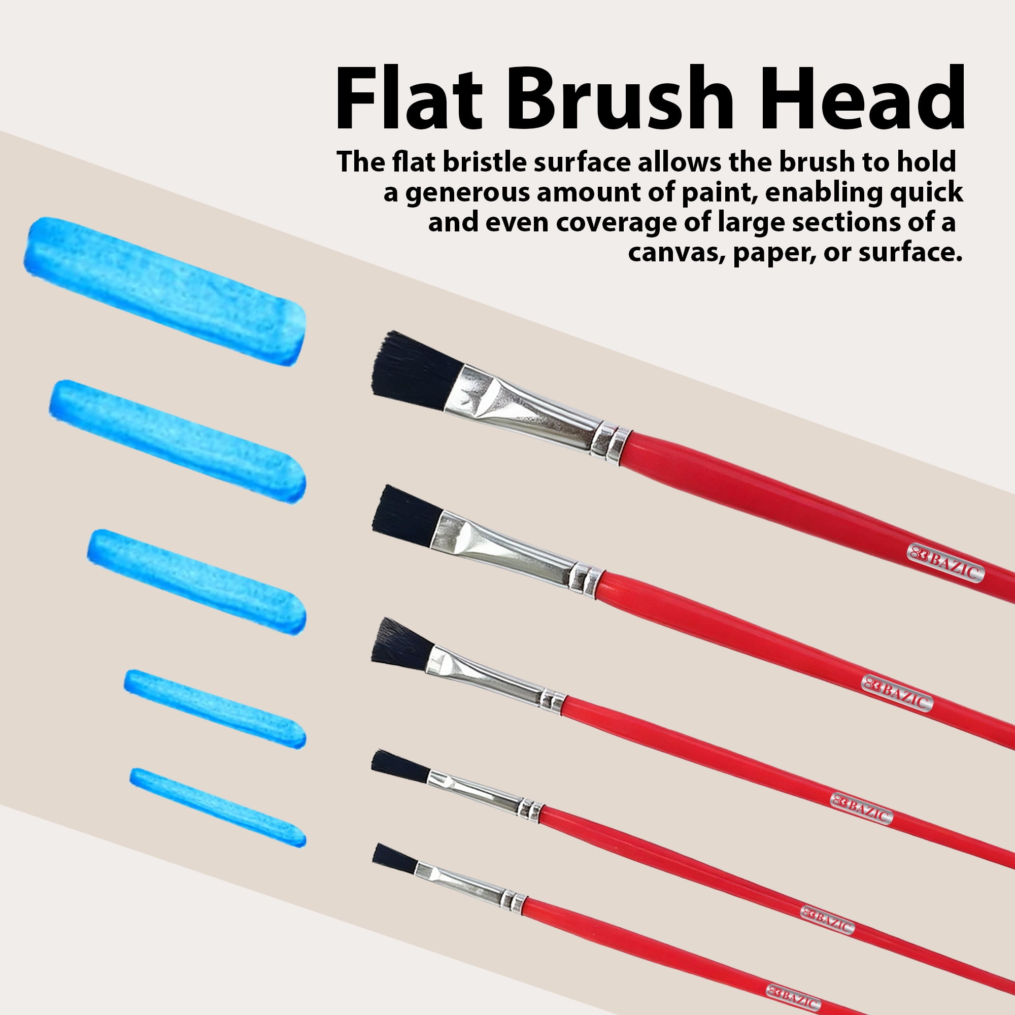 BAZIC Asst. Size Kid's Paint Brush Set (9/Pack) / Box Qty - 24