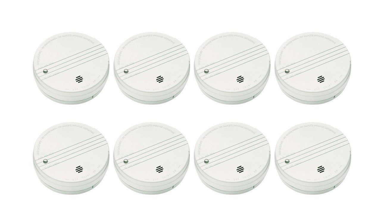 KIDDE SMOKE DETECTOR WITH TEST BUTTON AND 9-VOLT DC BATTERY 8 PACK by KIDDE