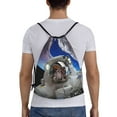 thumbnail image 2 of Bingfone Astronaut In Outer Space Drawstrings Backpacks Bags For Men Women Gym Drawstrings Bag, 2 of 9