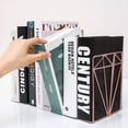 thumbnail image 3 of Bookends Metal Rose Gold Bookcase Collection - 3D Stereo Diamond, 3 of 4