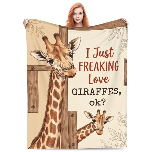 Giraffe Blanket Warm Plush Giraffe Flannel Throw Blanket Super Soft Fleece Cozy Fuzzy Giraffes Stuffed Animal Blanket Gifts for Adults Room Decor