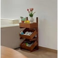 thumbnail image 3 of 3-Tier Wood Fruit and Vegetable Storage Rack, Pull-Out Snack Stand Fruit Basket Stand, 3 of 7