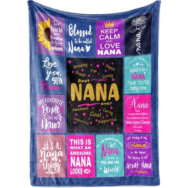LHSHID Nana Gifts Blanket Best Nana Ever Birthday from Grandkids Soft & Cozy Gigi & Grandma Presents Gifts for Nana Blanket 50"x60"