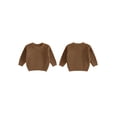 thumbnail image 2 of RUINIXCW Kids Toddler Baby Boy Girl Knit Sweater Fall Winter Warm Clothes Infant Baby Chunky Sweaters Casual Solid Color Crew Neck Pullover Knitwear Tops, 2 of 9