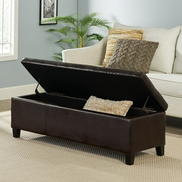 Faux leather ottoman walmart outlet