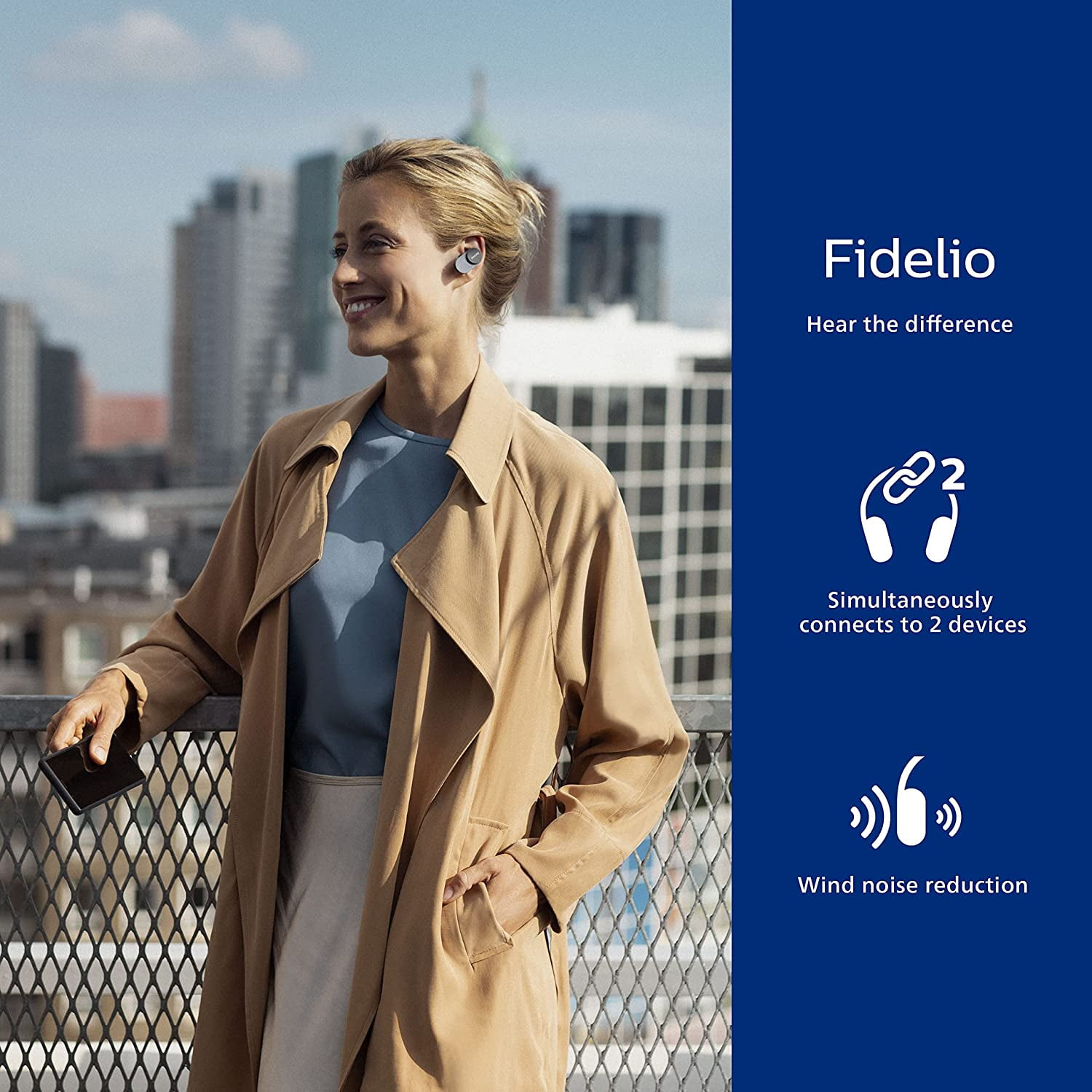 PHILIPS Fidelio T1 True Wireless Headphones with Active Noise Canceling Pro+ Audiophile Quality, Black